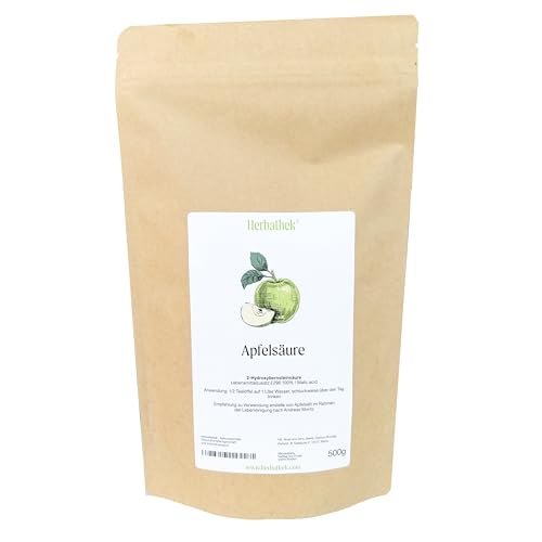 Apfelsäure 500g von Herbathek als Apfelsaftersatz | Heilkräuter Made in Germany von Herbathek NATÜRLICH GESUND
