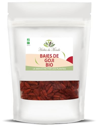 Herbes du Monde – Bio-Goji-Beeren in Premiumqualität – Trockenfrüchte von Super Fruit – Saftiges Superfood zum Knabbern – unbehandelt und schonend getrocknet – 1 Beutel à 150 g AB-zertifiziert Herbes du Monde – Bio-Goji-Beeren in Premiumqualität – Trockenfrüchte von Super Fruit – Saftiges Superfood zum Knabbern – unbehandelt und schonend getrocknet – 1 Beutel à 150 g AB-zertifiziert von Herbes du Monde