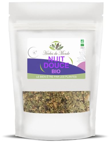 Herbes du Monde – Bio-Kräutertee „Süße Nacht“ – Beruhigender Anti-Stress-Bio-Aufguss – Natürliche Pflanzenmischung – 1 Beutel mit 50 g, AB-zertifiziert Herbes du Monde – Bio-Kräutertee „Süße Nacht“ – Beruhigender Anti-Stress-Bio-Aufguss – Natürliche Pflanzenmischung – 1 Beutel mit 50 g, AB-zertifiziert von Herbes du Monde