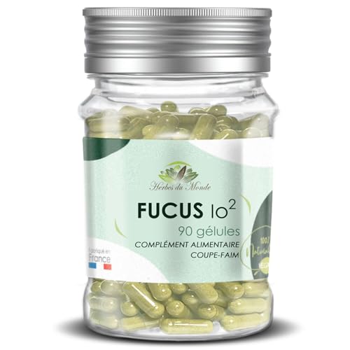 Herbes du Monde – Fucus IO2 – Appetitzügler Nahrungsergänzungsmittel – Reich an IODE – 1 Packung mit 90 Kapseln von Herbes du Monde