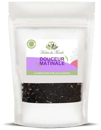 Herbes du Monde – Morgensüße – Kräutertee aromatisiert mit schwarzem Tee, Rosenblättern, Korinth-Rosinen, Kornblumenblättern – 1 Beutel mit 100 g Herbes du Monde – Morgensüße – Kräutertee aromatisiert mit schwarzem Tee, Rosenblättern, Korinth-Rosinen, Kornblumenblättern – 1 Beutel mit 100 g von Herbes du Monde