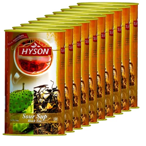 Anoda OPA Sour Sup Ceylon Schwarzer Tee - Ganze Blätter, 10x 100g Ovale Dosen von Herbosus