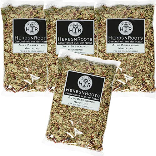 Erkältungs-Tee • auch zum Inhalieren • Erste Wahl • hoher Wirkstoffanteil • ähnlich Schwedenkräuter • HerbsnRoots • 4x210g von HERBSNROOTS