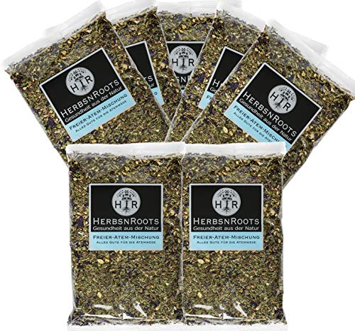 Freier Atem Mischung • Kräutertee • Lungenkraut -Sammlung • Husten lösen & lindern • abhusten erleichtern • Glutenfrei • Laktosefrei • Vegan • 7x 210g • HerbsnRoots von HERBSNROOTS