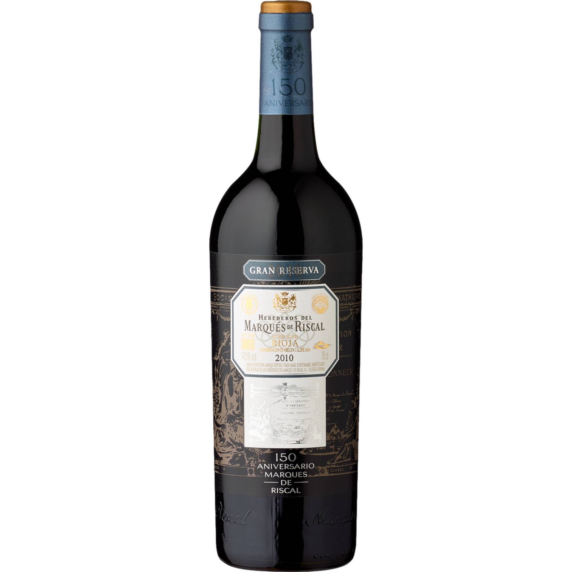 150 Aniversario Rioja Gran Reserva, Rioja DOCa, Rioja, 2016, Rotwein 150 Aniversario Rioja Gran Reserva, Rioja DOCa, Rioja, 2016, Rotwein von Herederos del Marques de Riscal - Torrea, 1 - 01340 Elciego - Spanien