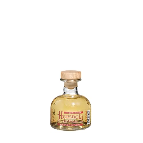 Herencia de Plata Tequila Anejo 38%, Premium-Tequila aus Mexiko, 1 x 0,05l / 50ml von Herencia de Plata