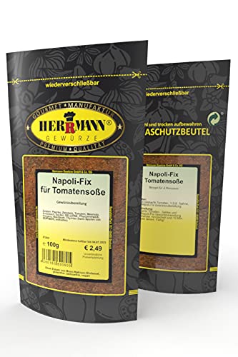 Napoli-Fix für Tomatensoße 100g Gewürzmischung Napoli-Fix für Tomatensoße 100g Gewürzmischung von Herrmann Gewürze