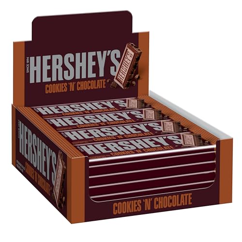 Hershey's Cookies 'n' Chocolate, 24er Pack (24 x 40g) – Zartschmelzende Vollmilchschokolade mit knusprigen Keksstückchen von Hershey's