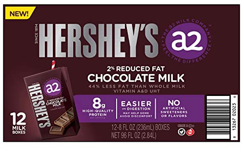 Hersheys A2 Milch Aseptische 2% fettreduzierte Schokoladenmilch (236 ml, 12 Stück) von Hershey's