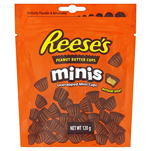 Reese's Mini Peanut Butter Cup Pouch, 120g Mini Amerikanische Schokoladenkuchen mit Hersheys Erdnussbutter von Hershey's