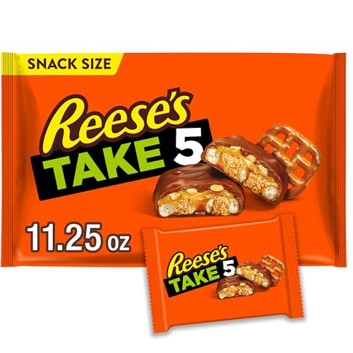 TAKE 5 Brezel, Karamell, Erdnussbutter, Schokoladen-Snack-Größe Candy Bars, Halloween, 325 ml Beutel von Reese's