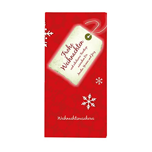 Herz & Heim® 100g Schokolade mit süßen Weihnachtsgrüßen und Wunschtext von Herz & Heim