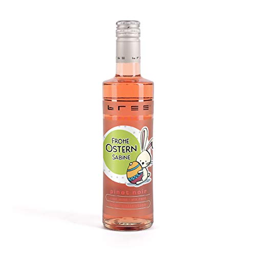 Herz & Heim® Bree Wein in Kleinflasche (1 x 0.25 l) ein effektvolles Ostergeschenk mit Namen im Etikett Rosé von Herz & Heim