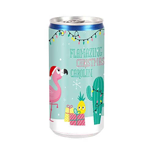 Herz & Heim® City Secco in der Dose Weihnachtssekt mit Flamingo für die beste Freundin - Flamazing Christmas - mit Namensaufdruck von Herz & Heim