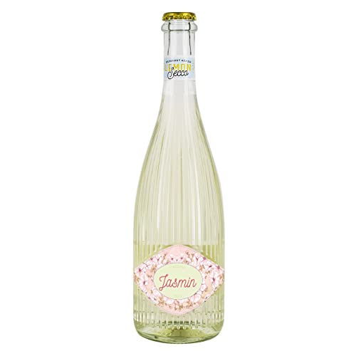 Herz & Heim® Feinkost Käfer Fruchtsecco 0.75l in 2 Geschmacksrichtungen, Etikett mit floralem Motiv und Wunschnamen Lemon von Herz & Heim