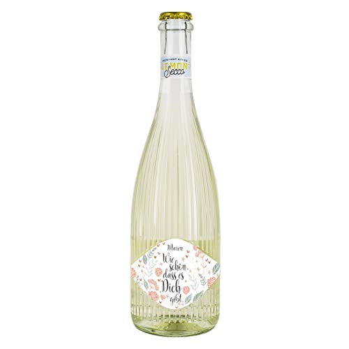 Herz & Heim® Feinkost Käfer Fruchtsecco 0.75l in 2 Geschmacksrichtungen, Wie schön dass es Dich gibt- mit Wunschname Lemon von Herz & Heim