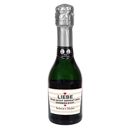 Herz & Heim® Geldermann Sekt Classique (0,2l) Hochzeitsgeschenk - Liebe muss echt sein - mit Namen im Etikett von Herz & Heim