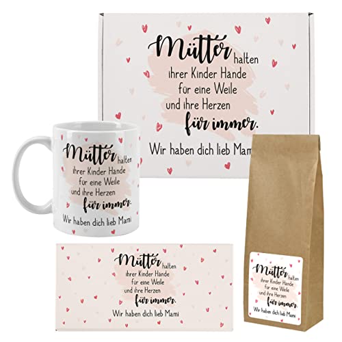 Herz & Heim® Geschenkset für Mama mit Tee, Tasse und Schokolade personalisiert von Herz & Heim