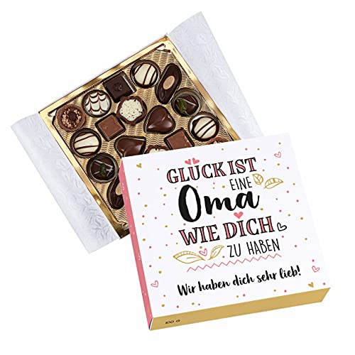 Herz & Heim® Glück ist, eine Oma wie dich zu haben Lindt Pralinen mit Wunschtext von Herz & Heim