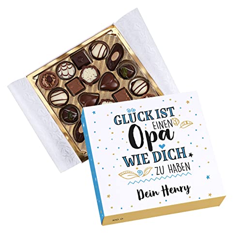 Herz & Heim® Glück ist, einen Opa wie dich zu haben Lindt Pralinen mit Wunschtext von Herz & Heim