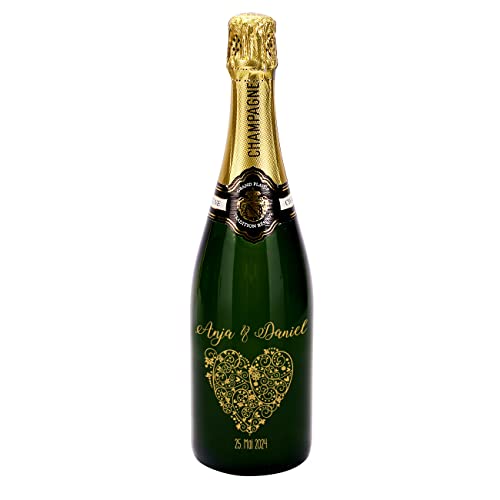 Herz & Heim® Grand Plaisir Tradition Réserve Champagner (1 x 0.75 l) gravierte Flasche von Herz & Heim