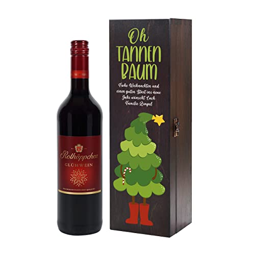 Herz & Heim® Rotkäppchen Glühwein 0,75l in weihnachtlicher Verpackung, verschiedene Motive Merry Christmas von Herz & Heim