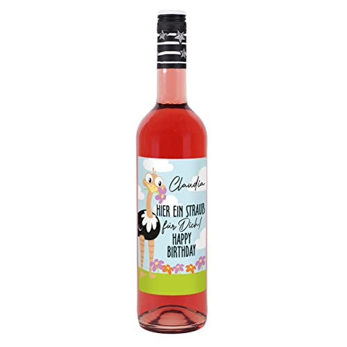 Herz & Heim® Lieblingswein Cuvee Halbtrocken (0.75 l) lustiges Weingeschenk zum Geburtstag Rosé von Herz & Heim