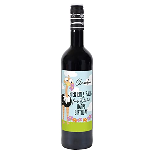 Herz & Heim® Lieblingswein Cuvee Halbtrocken (0.75 l) lustiges Weingeschenk zum Geburtstag Rot von Herz & Heim