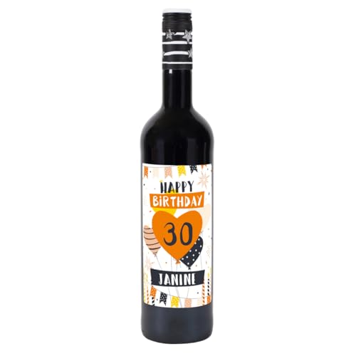 Herz & Heim® Lieblingswein Cuvee Halbtrocken (0.75 l) mit personalisiertem Etikett zum Geburtstag Rotwein von Herz & Heim