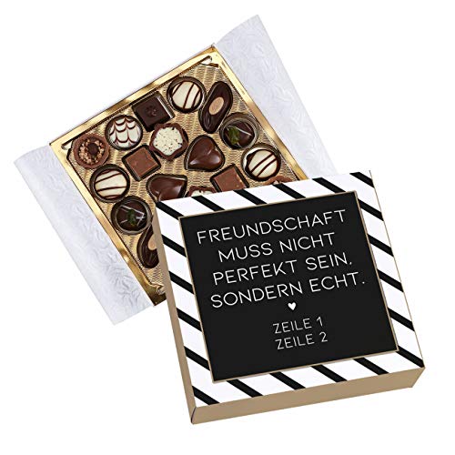 Herz & Heim® Lindt Mini-Pralinés für die beste Freundin - Freundschaft muss echt sein. - mit persönlicher Widmung von Herz & Heim