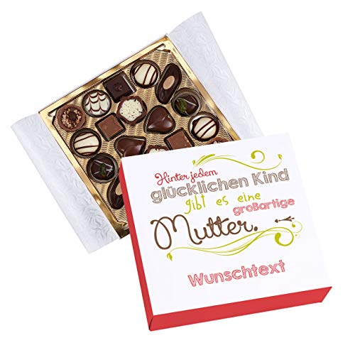 Herz & Heim® Lindt Pralinen zum Muttertag - Hinter jedem glücklichen Kind - und eigener Widmung unter dem Spruch von Herz & Heim