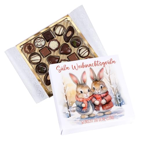 Herz & Heim® Lindt Pralinés zu Weihnachten Winterhasen mit Wunschtext von Herz & Heim