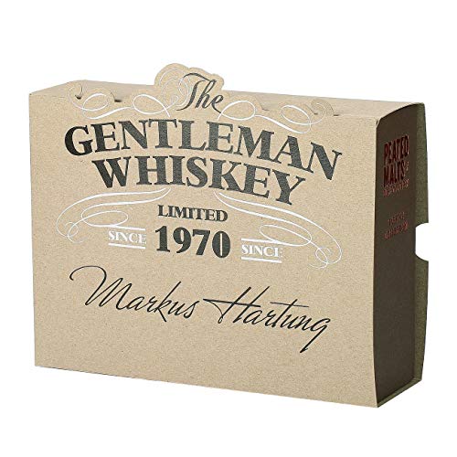 Herz & Heim® Männergeschenk Whisky Probierpaket (4 x 0.05 l) in personalisierter Gentleman Whiskey Verpackung von Herz & Heim