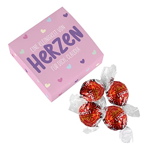 Herz & Heim® Personalisierte Geschenkverpackung mit 4 Pralinen/Kleine Aufmerksamkeit Von Herzen von Herz & Heim