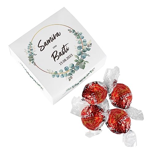 Herz & Heim® Personalisierte Geschenkverpackung mit Schokoladenkugeln Gastgeschenk von Herz & Heim