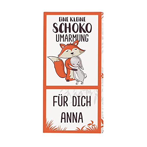 Herz & Heim® Personalisierte Schokolade Eine kleine Schoko-Umarmung 100g mit Wunschtext von Herz & Heim