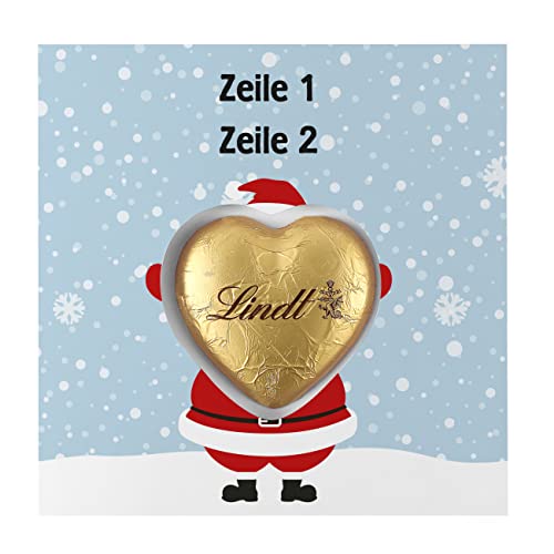 Herz & Heim® Pralinen zu Weihnachten - Süße Grüße - Grußkarte inkl. Lindt Schokoladen-Herz mit Wunschnamen Weihnachtsmann von Herz & Heim