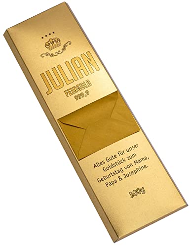 Herz & Heim® Schokoladentafel mit personalisierter Verpackung - Motiv: Feingold 300g von Herz & Heim