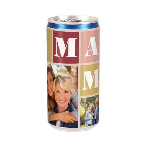 Herz & Heim® Secco-Dose für Mama mit witzigen Etiketten zur Wahl, personalisierte Geschenkidee (Mama - 3 Fotos) von Herz & Heim
