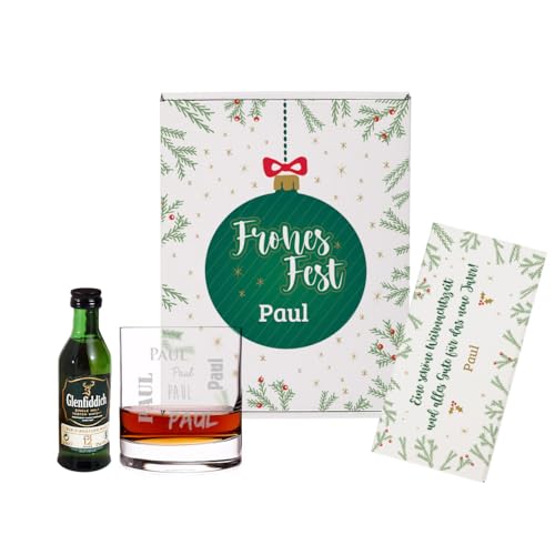 Herz & Heim® Weihnachtliches Geschenkset Whisky (1x 0.05l), 4-teilig inkl. Geschenkbox von Herz & Heim