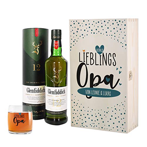 Herz & Heim® Whisky Geschenkset für Opa mit Whiskey Glas in Geschenkverpackung von Herz & Heim