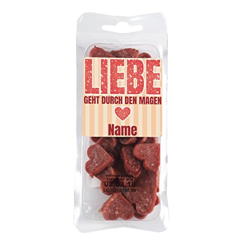 Herz & Heim® herzhafte Mini-Salami - Liebe geht durch den Magen - mit Wunschnamen von Herz & Heim