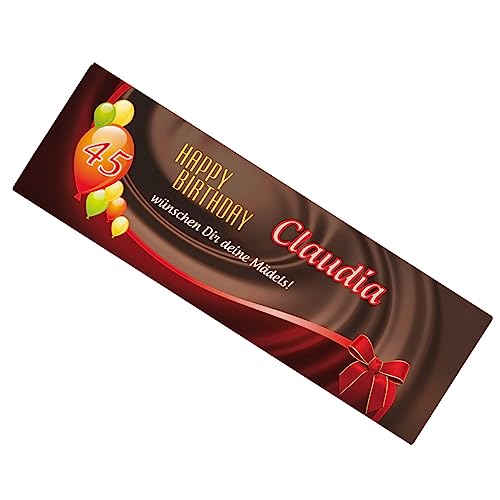 Herz & Heim® riesige Schokolade zum Geburtstag mit Wunsch- Alter, Name und Text 300g von Herz & Heim