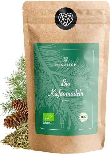 BIO Kiefernnadeln - Kiefernadeltee, getrocknete Kiefernnadeln aus Wildsammlung - lose 100% Bio und rein - Bio Kiefernnadeln-Tee | Herzlich Natur (50g) von Herzlich Natur