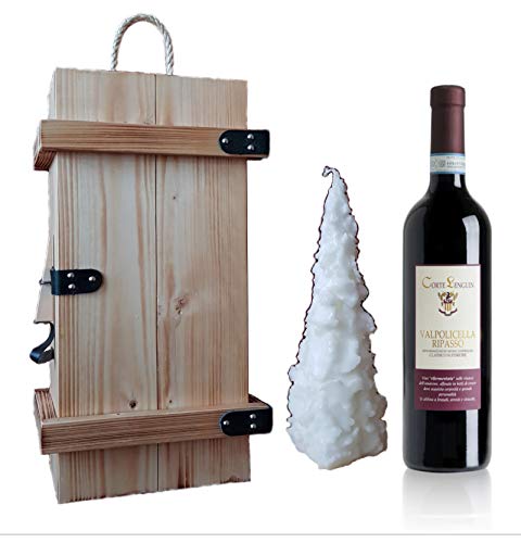 Geschenkset - Rotwein im Kerzenschein - in Holzkiste von Herzling