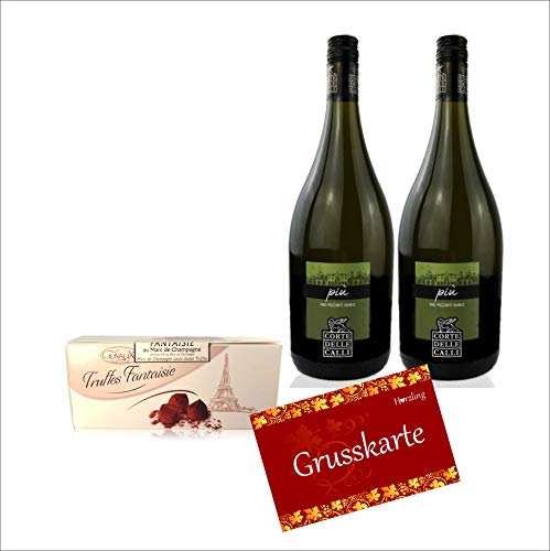 Geschenkset Secco Frizzante mit franz. Schokoladentrüffel a. 250g von Herzling