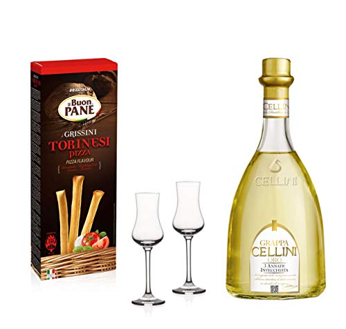 Grappa-Geschenk-Set für Herren mit Gappa Cellini Oro + 2 Grappagläsern Grappa-Geschenk-Set für Herren mit Gappa Cellini Oro + 2 Grappagläsern von Herzling