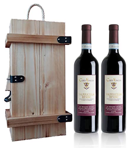 Rotwein-Set - 2 x Valpolicella Ripasso DOC Classico Superiore in Holzkiste (2 x 750 ml) von Herzling