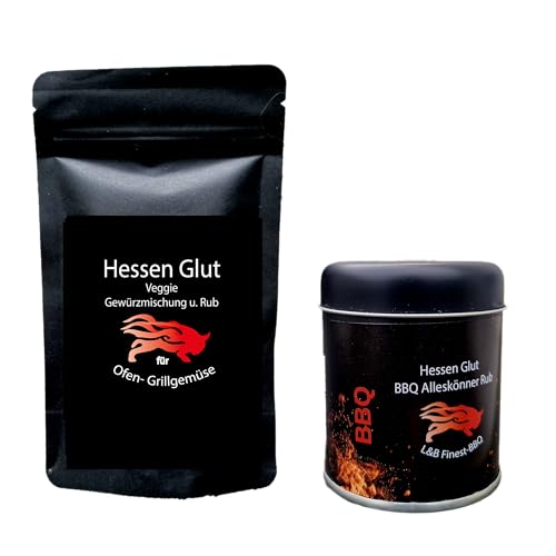 Hessen Glut BBQ Gewürzmischung Veggie für Ofen- und Grillgemüse + 1 Dose Alleskönner, die aromatischen Mischungen für Gemüse- und Fleischliebhaber - bringen frischen Geschmack auf den Grill Hessen Glut BBQ Gewürzmischung Veggie für Ofen- und Grillgemüse + 1 Dose Alleskönner, die aromatischen Mischungen für Gemüse- und Fleischliebhaber - bringen frischen Geschmack auf den Grill von Hessen Glut