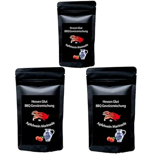 Hessen Glut BBQ Gewürzmischung für Apfelwein Marinade - der ideale BBQ Rub mit dem extra Geschmack für Schwenksteaks, Bauchscheiben und Krustenbraten von Hessen Glut